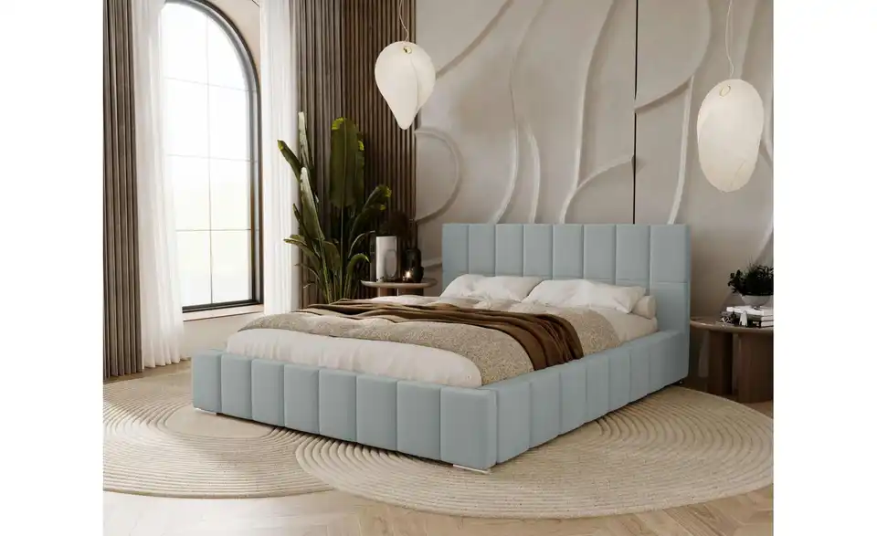 Polsterbett mit Stauraum, in Wohnsituation