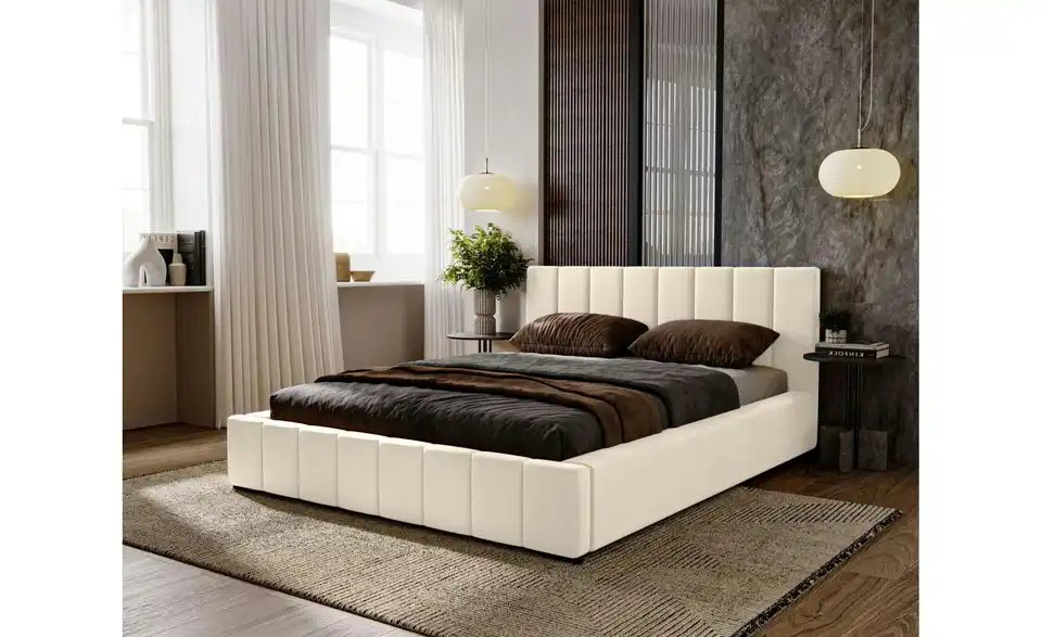 Polsterbett mit Stauraum, in Wohnsituation