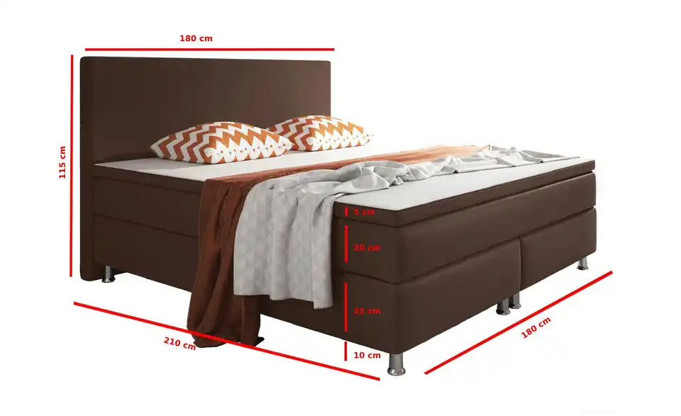 Boxbett, Bemaßung