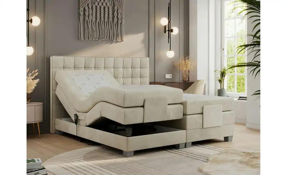 Motor Boxspringbett mit Bettkasten, Funktionsansicht