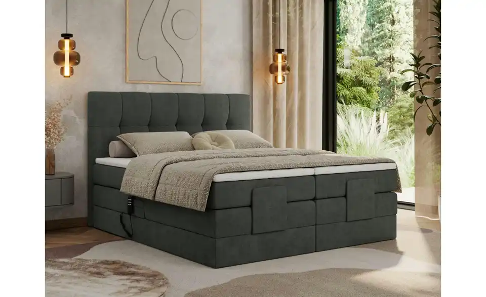 Motor Boxspringbett mit Bettkasten, in Wohnsituation