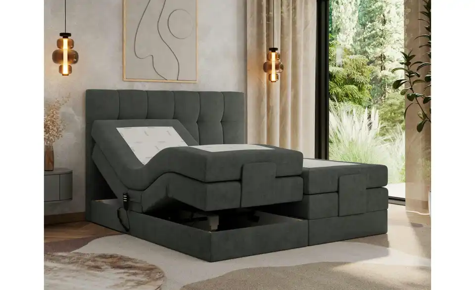Motor Boxspringbett mit Bettkasten, Funktionsansicht