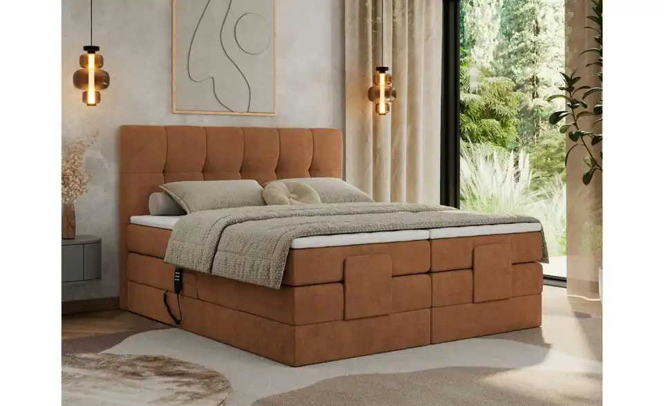 Motor Boxspringbett mit Bettkasten, in Wohnsituation