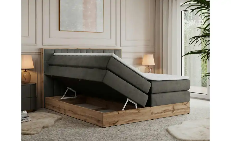 Boxspringbett mit Bettkasten, Funktionsansicht