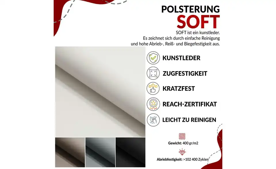 Boxspringbett mit Bettkasten, Bild mit Text