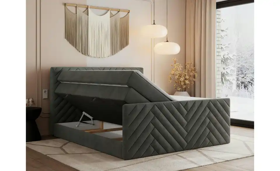 Boxspringbett mit Bettkasten, Funktionsansicht