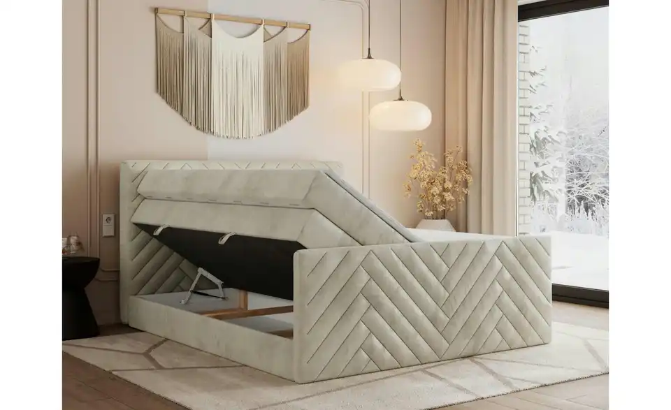 Boxspringbett mit Bettkasten, Funktionsansicht