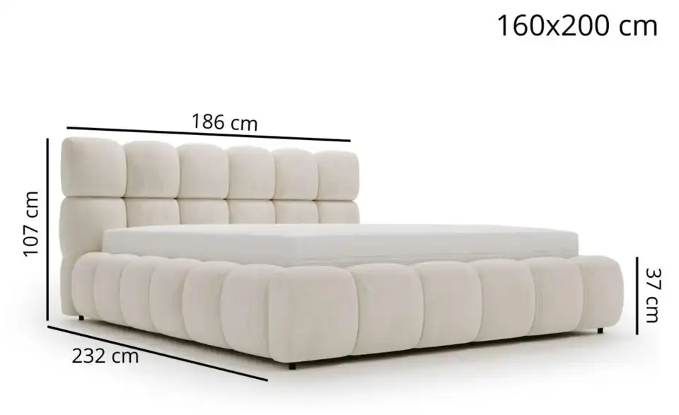 Polsterbett, Bemaßung