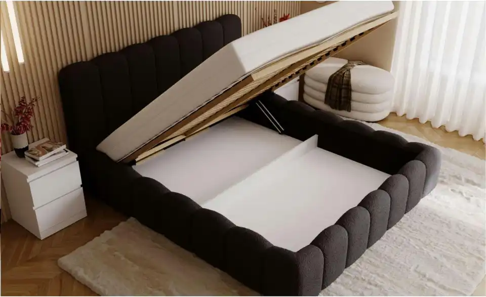 Polsterbett Smile mit Stauraum, geöffnet
