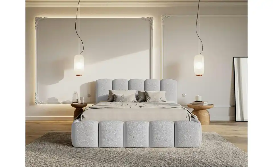 Selsey Polsterbett in Bouclé, in Wohnsituation