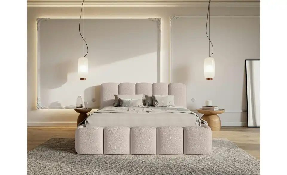 Selsey Polsterbett in Bouclé, in Wohnsituation