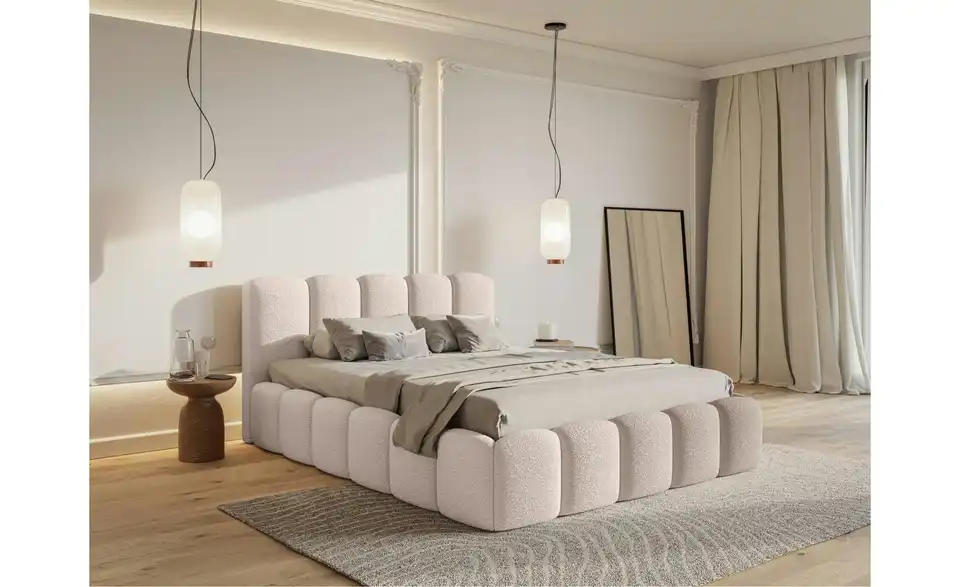 Selsey Polsterbett in Bouclé, in Wohnsituation