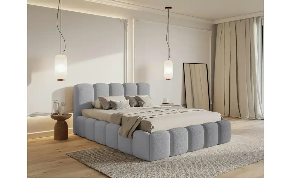 Selsey Polsterbett in Bouclé, in Wohnsituation