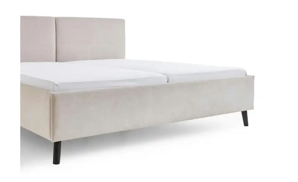 Polsterbett in beige, Detailansicht