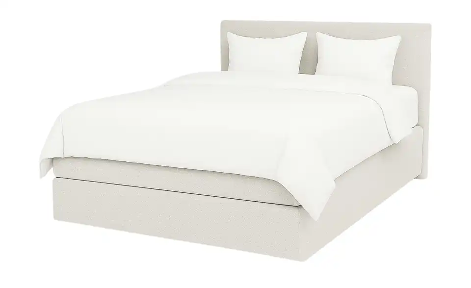 Boxspringbett 140x200 in creme, Perspektive