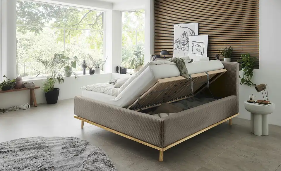 Musterring Polsterbett Delphi Cord mit Bettkasten, in Wohnsituation