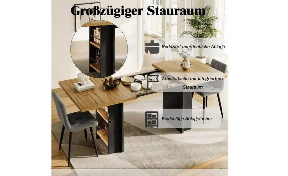 Esstisch, Bild mit Text