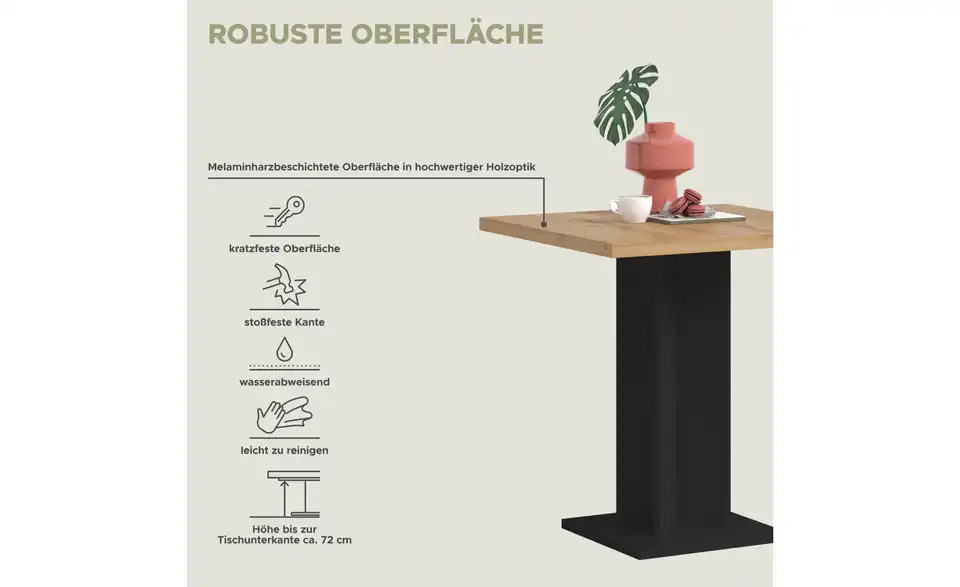 Esstisch, Bild mit Text