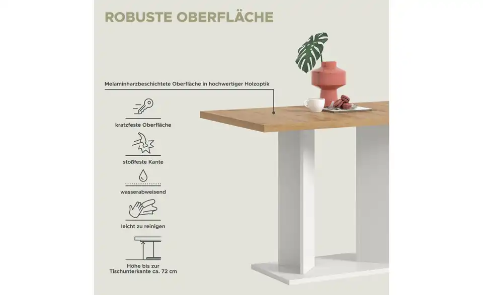 Esstisch, Bild mit Text