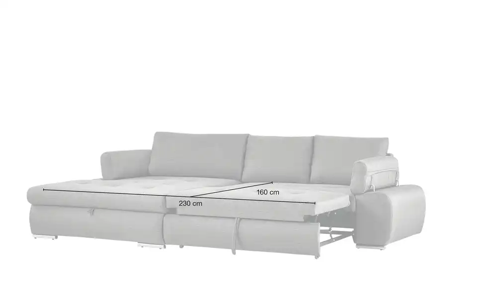 smart Ecksofa Ibby, Bemaßung