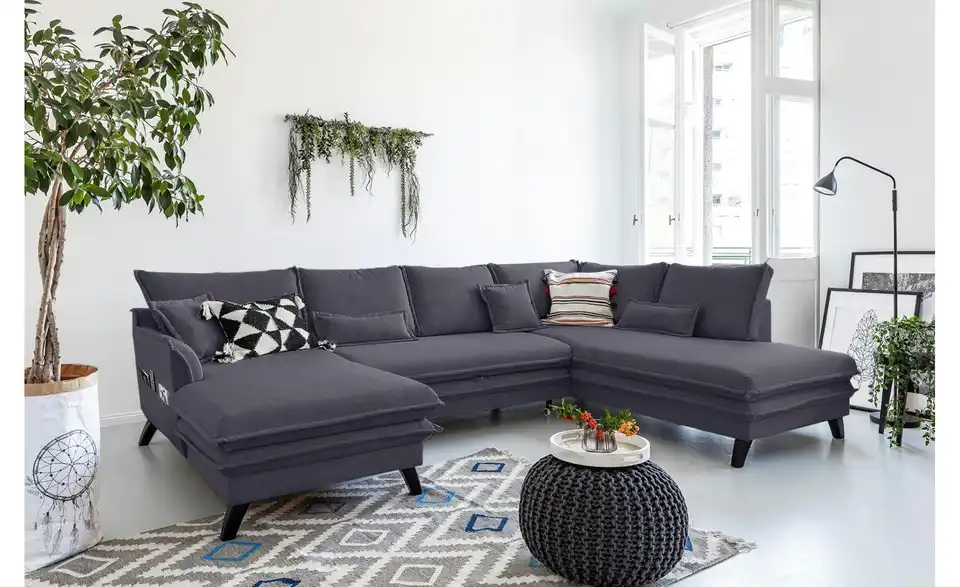 Miuform Wohnlandschaft Charming Charlie mit Schlaffunktion, in Wohnsituation