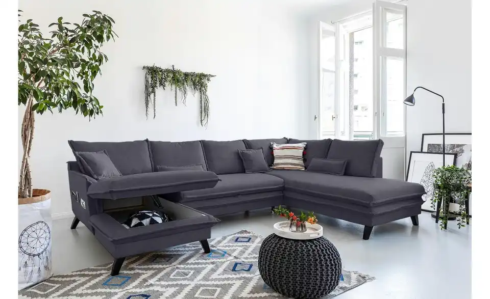 Miuform Wohnlandschaft Charming Charlie mit Schlaffunktion, in Wohnsituation