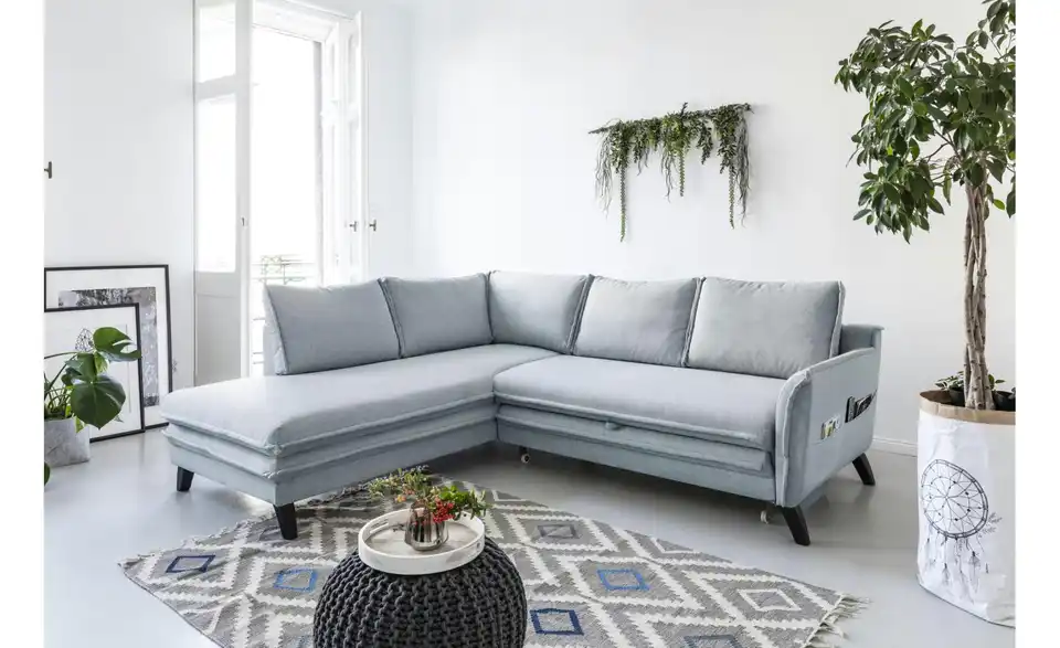 Miuform Ecksofa Charming Charlie mit Schlaffunktion, in Wohnsituation