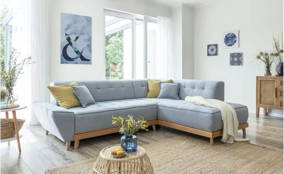 Miuform Ecksofa Dazzling Daisy mit Schlaffunktion, in Wohnsituation
