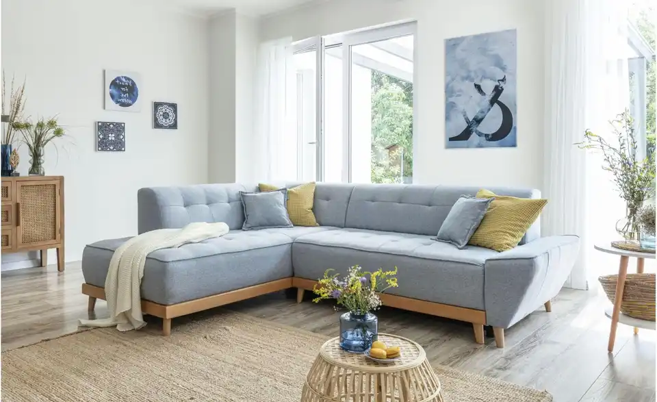 Miuform Ecksofa Dazzling Daisy mit Schlaffunktion, in Wohnsituation