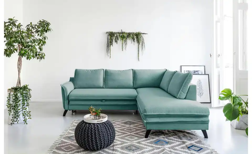 Miuform Ecksofa Charming Charlie mit Schlaffunktion, in Wohnsituation