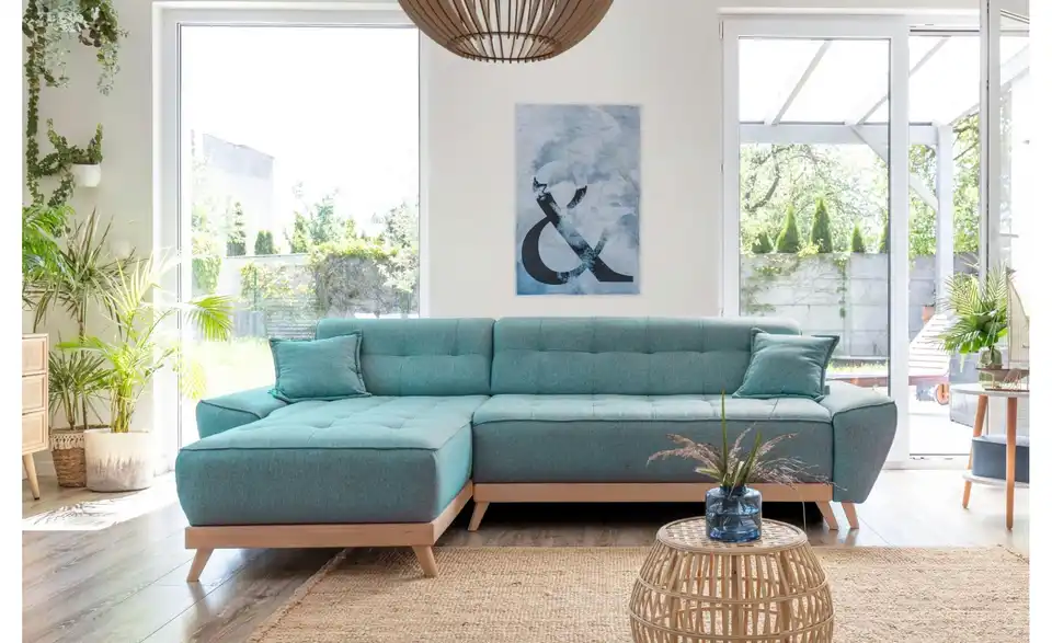 Miuform Ecksofa Dazzling Daisy mit Schlaffunktion, in Wohnsituation