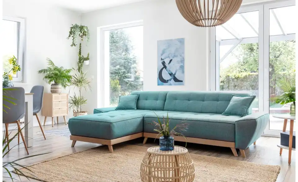 Miuform Ecksofa Dazzling Daisy mit Schlaffunktion, in Wohnsituation