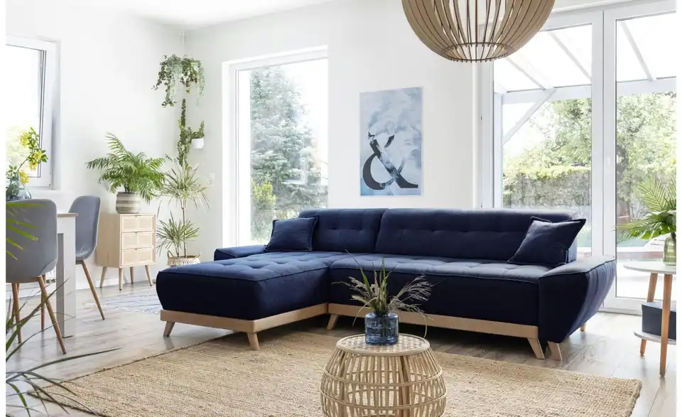 Miuform Ecksofa Dazzling Daisy mit Schlaffunktion, in Wohnsituation