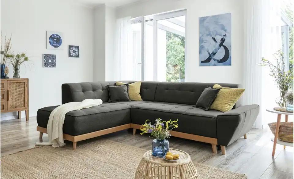 Miuform Ecksofa Dazzling Daisy mit Schlaffunktion, in Wohnsituation