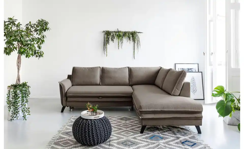 Miuform Ecksofa Charming Charlie mit Schlaffunktion, in Wohnsituation