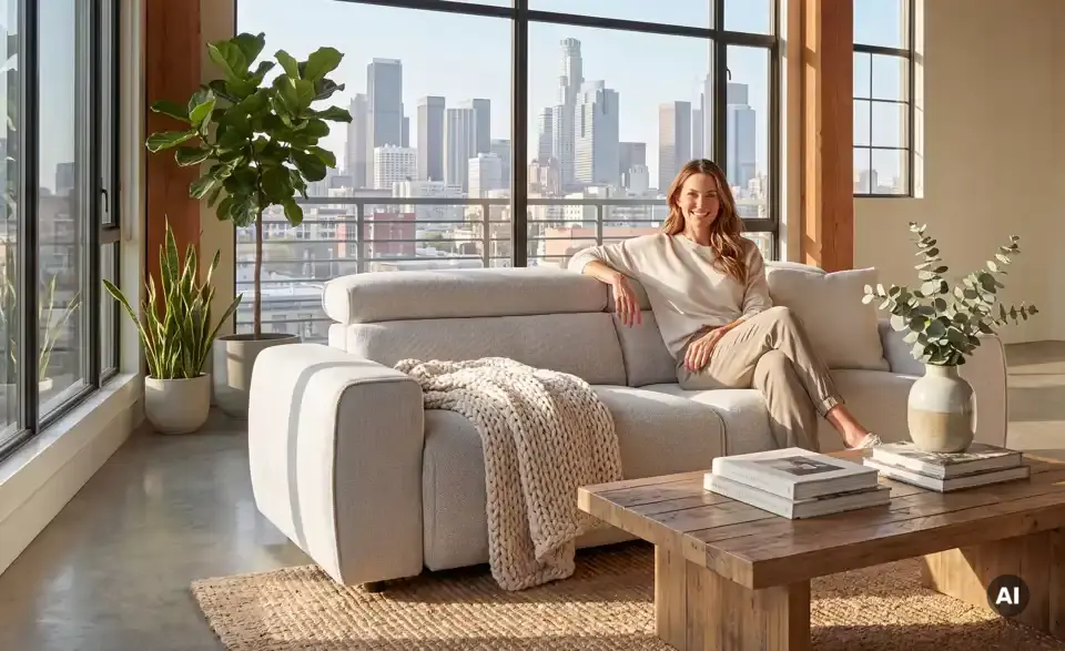 Primo Sofa Gary mit Sitzvorzug, in Wohnsituation