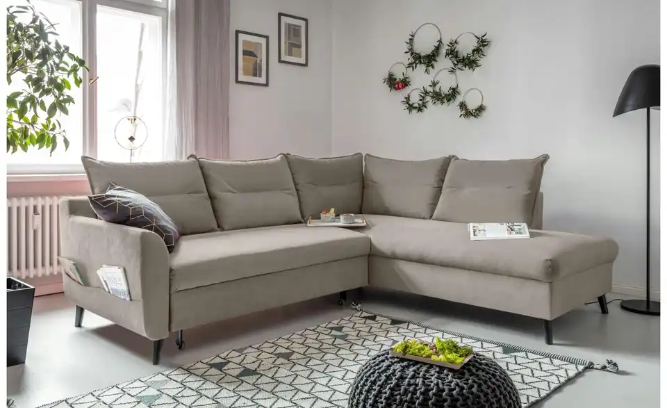 Miuform Ecksofa Stylish Stan mit Schlaffunktion, in Wohnsituation
