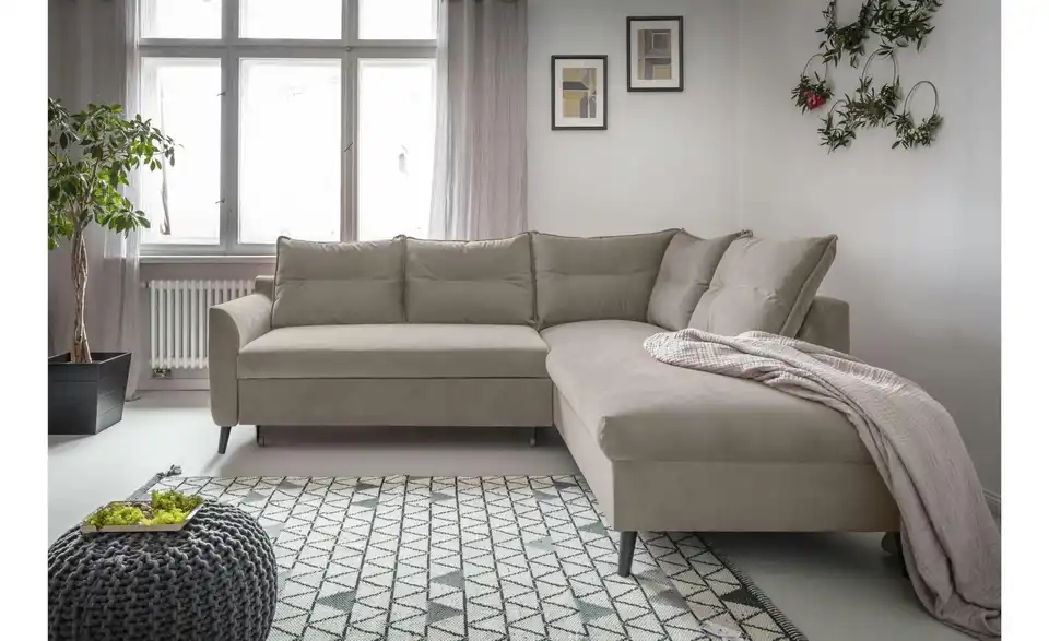 Miuform Ecksofa Stylish Stan mit Schlaffunktion, in Wohnsituation
