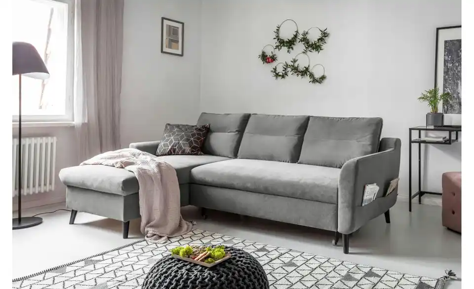 Miuform Ecksofa Stylish Stan mit Schlaffunktion, in Wohnsituation