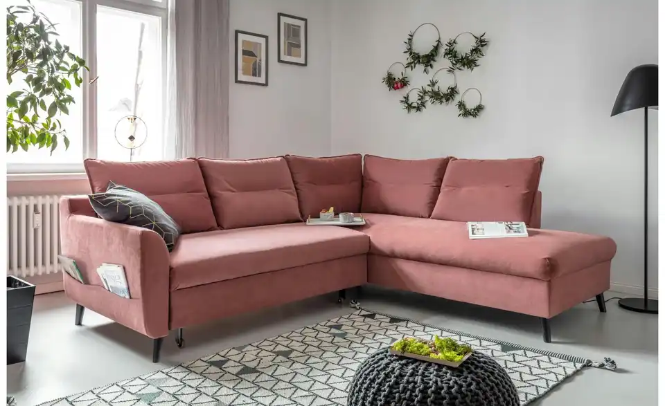 Miuform Ecksofa Stylish Stan mit Schlaffunktion, in Wohnsituation