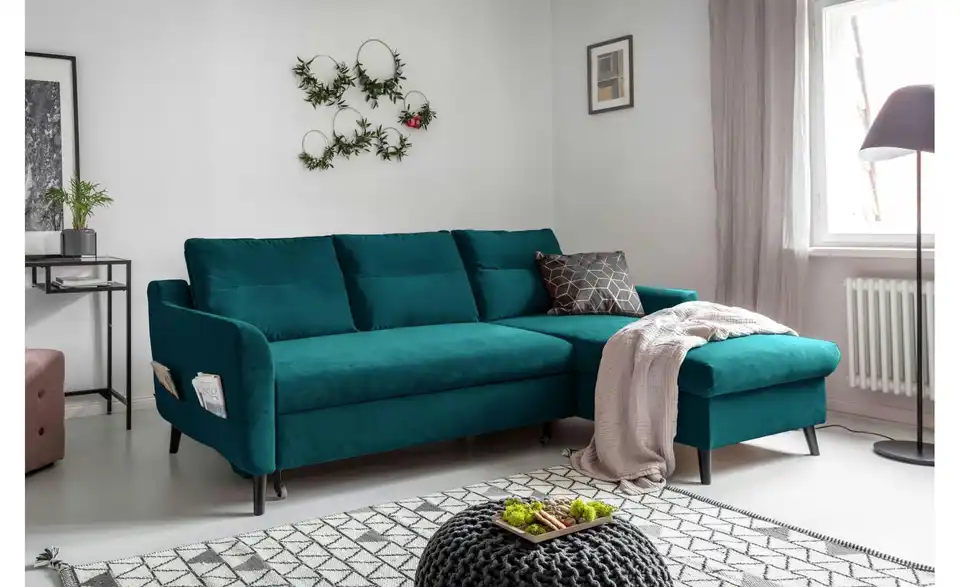Miuform Ecksofa Stylish Stan mit Schlaffunktion, in Wohnsituation