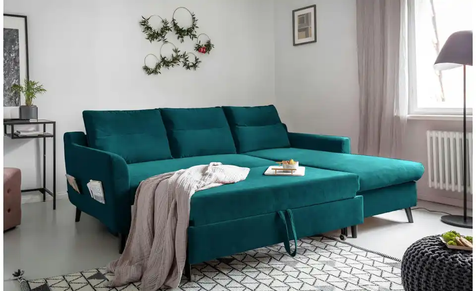 Miuform Ecksofa Stylish Stan mit Schlaffunktion, in Wohnsituation