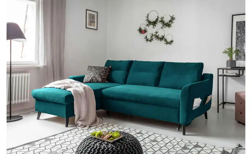 Miuform Ecksofa Stylish Stan mit Schlaffunktion, in Wohnsituation