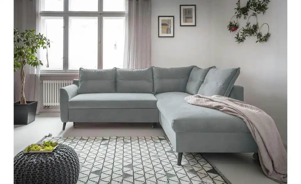 Miuform Ecksofa Stylish Stan mit Schlaffunktion, in Wohnsituation