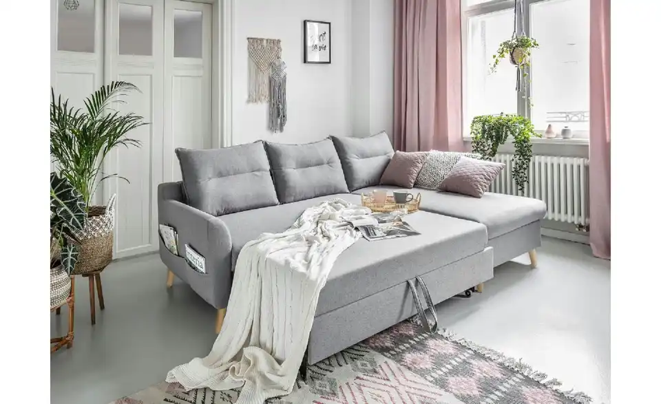 Miuform Ecksofa Stylish Stan mit Schlaffunktion, in Wohnsituation