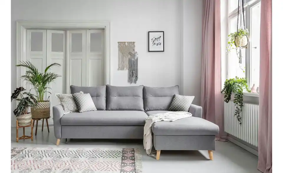 Miuform Ecksofa Stylish Stan mit Schlaffunktion, in Wohnsituation