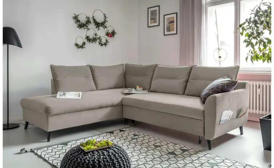 Miuform Ecksofa Stylish Stan mit Schlaffunktion, in Wohnsituation