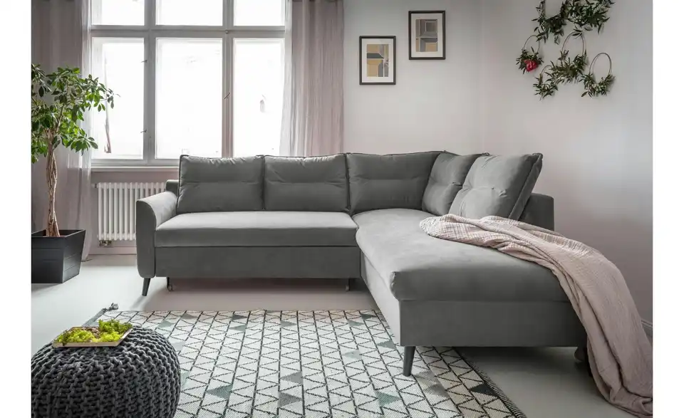 Miuform Ecksofa Stylish Stan mit Schlaffunktion, in Wohnsituation