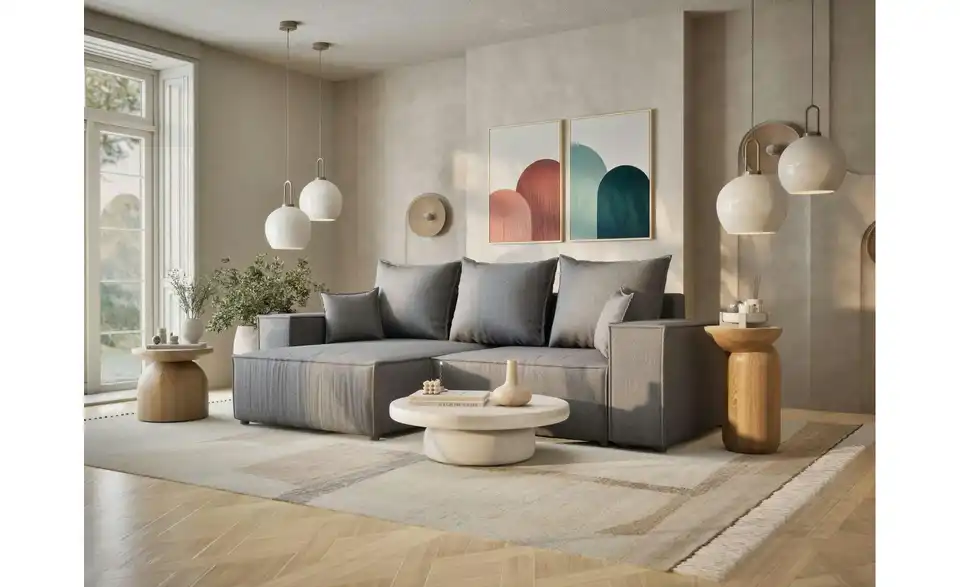 Ecksofa, in Wohnsituation