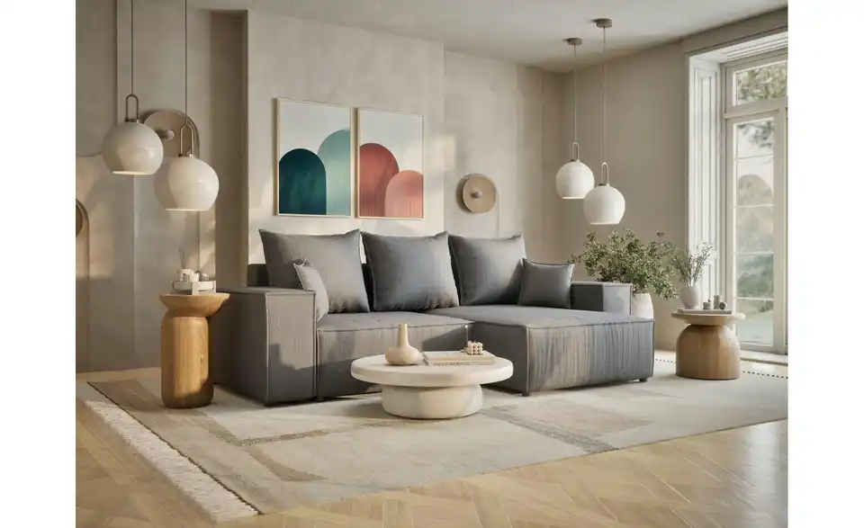 Ecksofa, in Wohnsituation